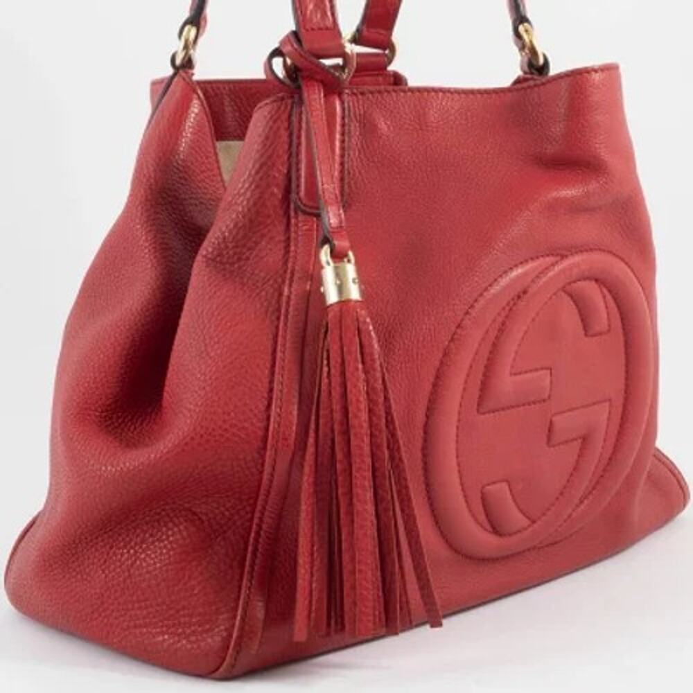 Gucci Soho Leather Shoulder Bag-Red